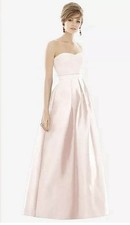 Alfred Sung Womens Sweetheart Neckline Strapless Gown Pink Size 12