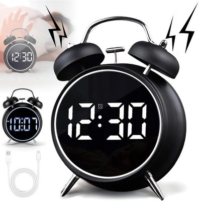LED Retro Digitaluhr mit Sound Control Extra Lauter Wecker Schlummerfunktio DHL