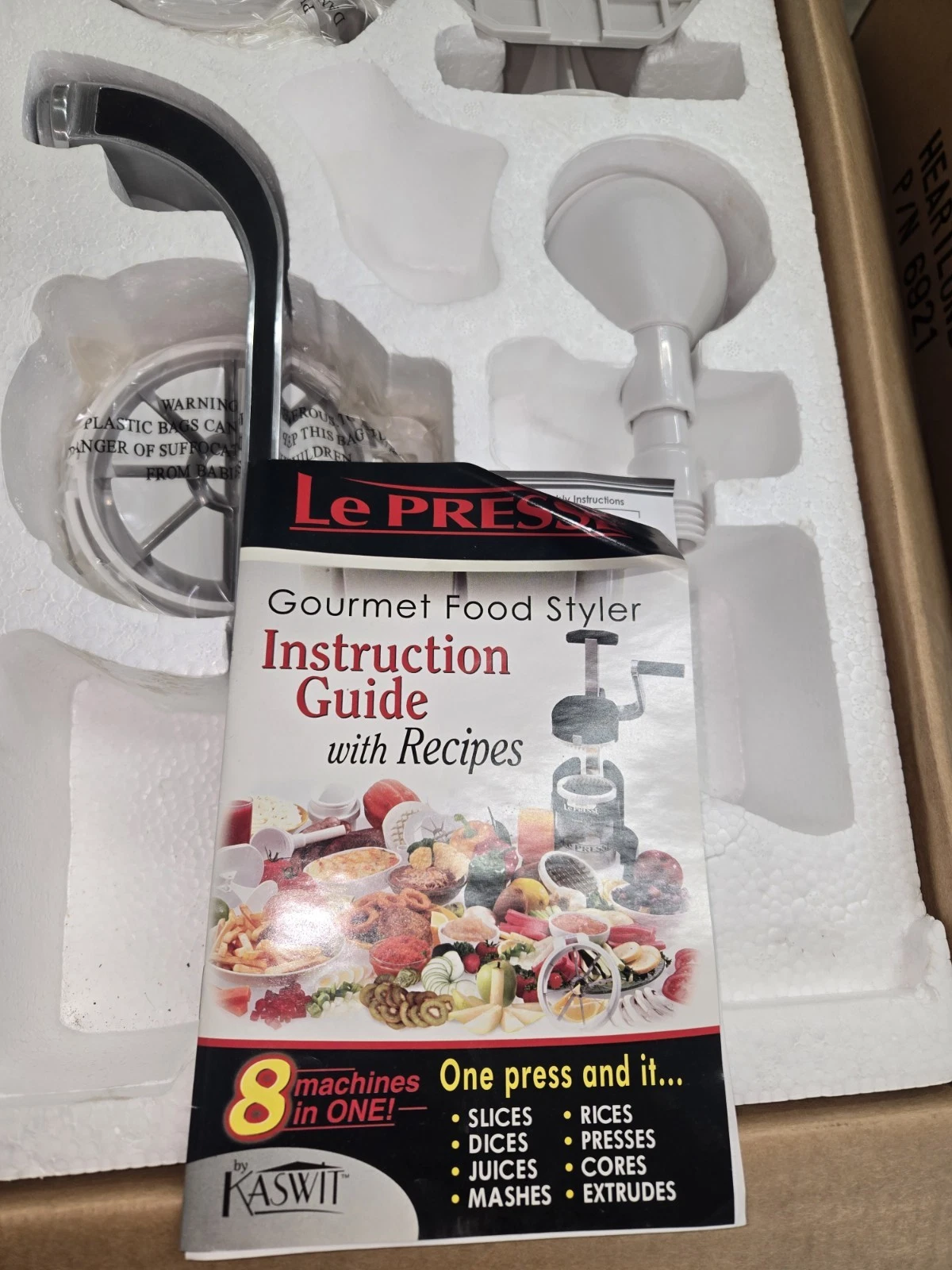 Le Presse Gourmet Food Prep Styler Slicer Machine 12 Attachments
