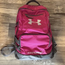 Pink Under Armour Storm Backpack - Many Pockets Adjustable Straps Bottom Storage