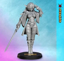 Tyrianna the Elven Knight Pinup Fantasy Miniature DnD Tabletop RPGs TwinGoddess