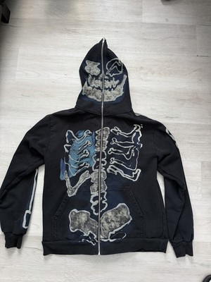 Travis Scott Cactus Jack Skeleton Graphic Full-Zip Hoodie Black Men's M