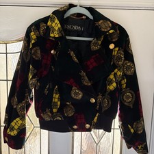 ESCADA Womens 1980-90s RARE clocks velvet vin...