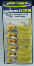 Blakemore 1009-02 Striper Bucktail Road Runner 1 oz Yellow Card of 6
