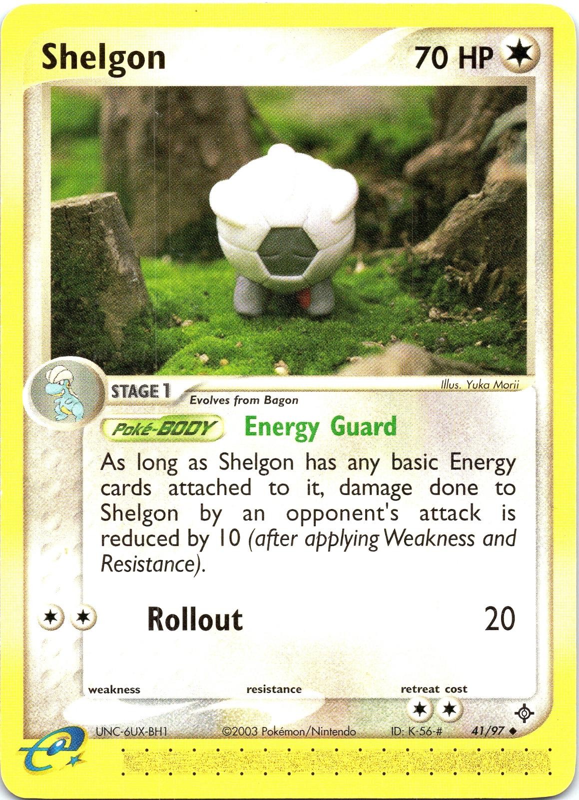 Shelgon 41/97 Uncommon Dragon Pokemon Near Mint