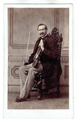 CDV Photo Eduard d Aubert virtuoso Violinist Composer Teacher Sweden RARE /10406