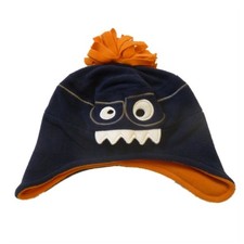 Faded Glory Toddler Boys Blue Fleece Monster Hat Pom Pom Topped Trapper