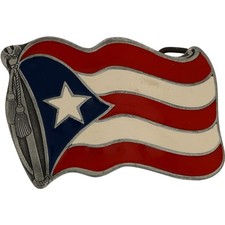 Puerto Rico Flag Caribbean Island Patriot Pride Territory Vintage Belt Buckle