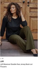 J.Jill Wearever Double Face Jersey Bootcut Trousers NWT Size S