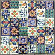 MEXICAN TILES Multicolour TROPICS MIX - 36 Authentic Tiles