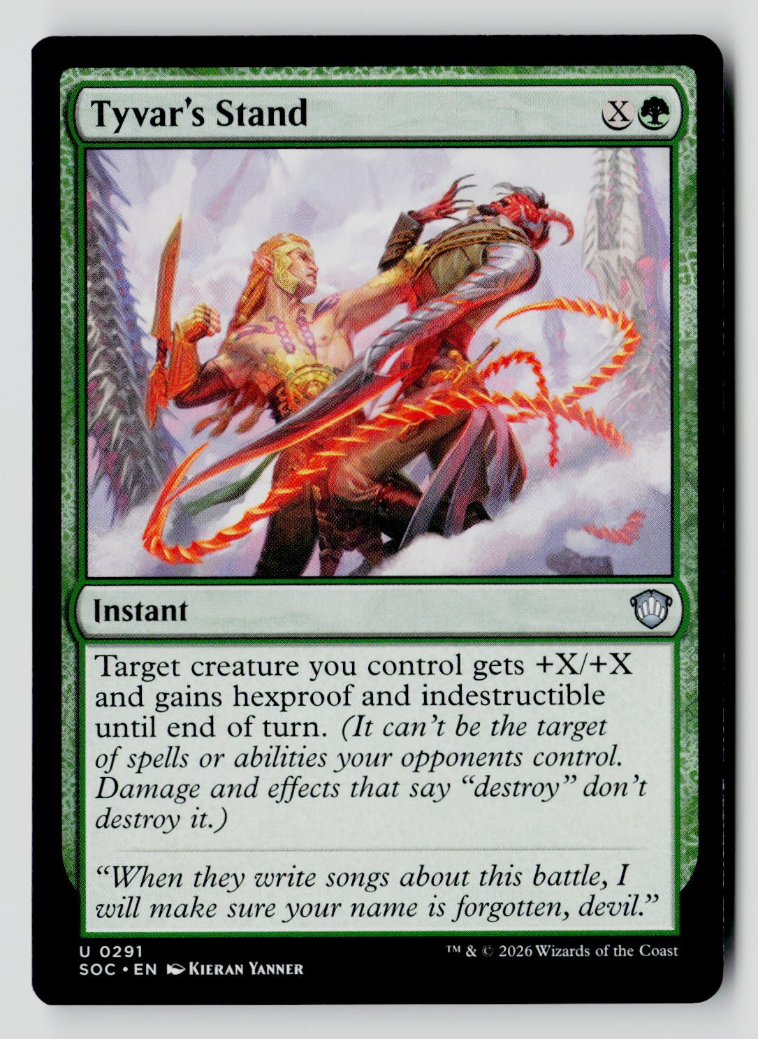 Tyvar's Stand 291 U MTG SOC NM