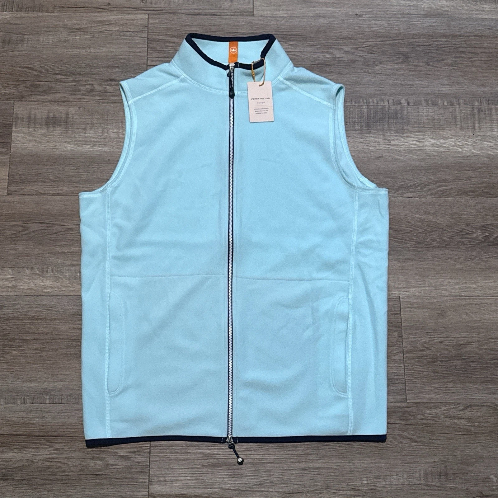 Peter Millar Crown Sport Men's Medium Thermal Flow Micro Fleece Full Zip Vest M