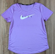Women's Nike Dri-FIT Sportswear Swoosh Graphic Tee Purple Sz S