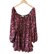 ASOS Multicolored Floral Long Puff Sleeve Swing Dress Size 14 NWT