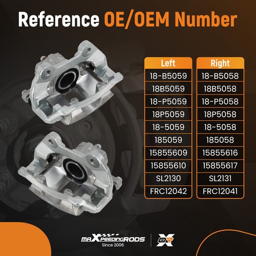 Rear Brake Caliper Set Left & Right for Cadillac XTS 2013-2019 w/Bracket 18B5058 - Bild 4 von 17