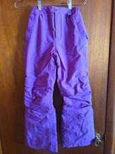 Lands End Girls Squall Ski Pants Waterproof Insulate Purple 10 Slim Grow Alongs