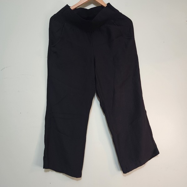Vintage Geoff Bade Australia Black Crop Pants Wide Leg Stretch Office Career 10