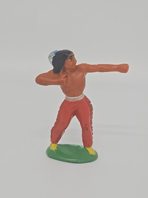 Vintage Elastolin Native American Warrior Toy Figure 66mm/2½'' GERMANY 