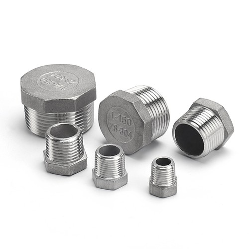 Stainless Steel 304 Pipe Fitting Hexagon Hollow Plug Male Thread 1/4" to 2" - Picture 5 of 15