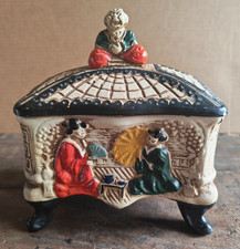 Scatola portagioie vintage Embosa Ware Inghilterra anni '30 - Cyples Old Pottery - RARA DA TROVARE!
