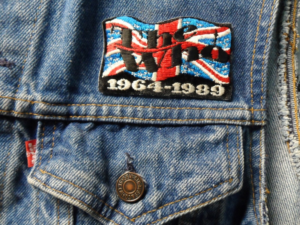 LEVI DENIM JACKET VINTAGE ROCK AND ROLL LED ZEPPLIN SIZE 38R LEVI DENIM JACKET VINTAGE ROCK AND ROLL LED ZEPPLIN SIZE 38R
