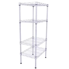 Silver 4-Tier Heavy Duty Steel Freestanding Garage Storage Shelving Unit (9.84 I