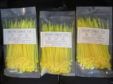 300 pcs 4" INDUSTRIAL YELLOW NYLON 66 CABLE ZIP TIES Sealed 3 x 100 mm