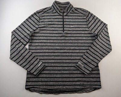NEW Nike Element 1/2 Zip Running Shirt Men XL Big Gray Black Striped Pullover I3