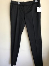 RED VALENTINO Black Lace Trim Slim Leg Pants Pantaloni Nero Size 8 Retailed 995