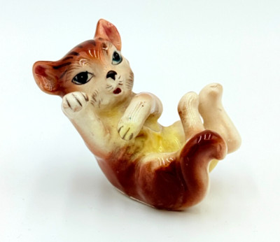 Vintage Cat Kitten On It's Back Playful Single Shaker