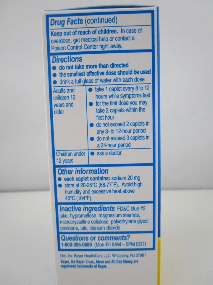 ALEVE Caplets, 50 ct, 2 PACK = 100 count - FREE SHIPPING! - Image 4 of 4