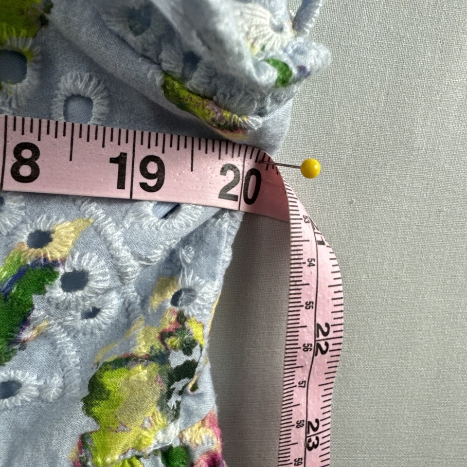 Adyson Parker Eyelet Babydoll Dress Womens Size 1X Blue Floral Cottage ...