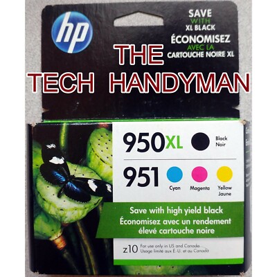 4-PACK HP GENUINE 950XL BLACK & 951 COLOR INK (RETAIL BOX) OFFICEJET PRO 8610