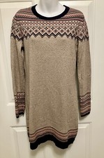 If It Were Me Sweater Dress Medium Beige Brown Cozy Fall Fashion Women’s Boho