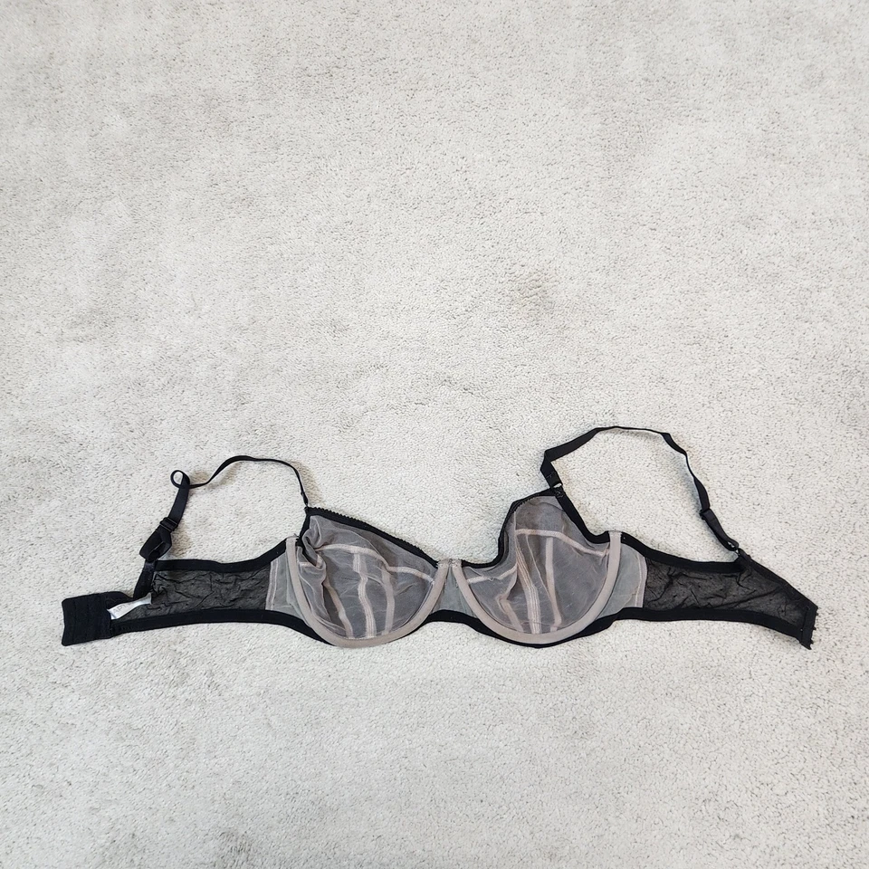 Apt.9 Black Sheer Mesh Unlined Demi Bra 40D - Image 4 of 4