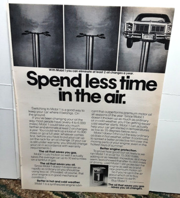 1977 Mobil 1 Motor Oil Dodge Monaco Original Print Ad Vintage 70s