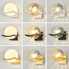 Modern Led Wall Light Gold Glass Wall Lamp Room  Indoor Lighting Decor Lamp