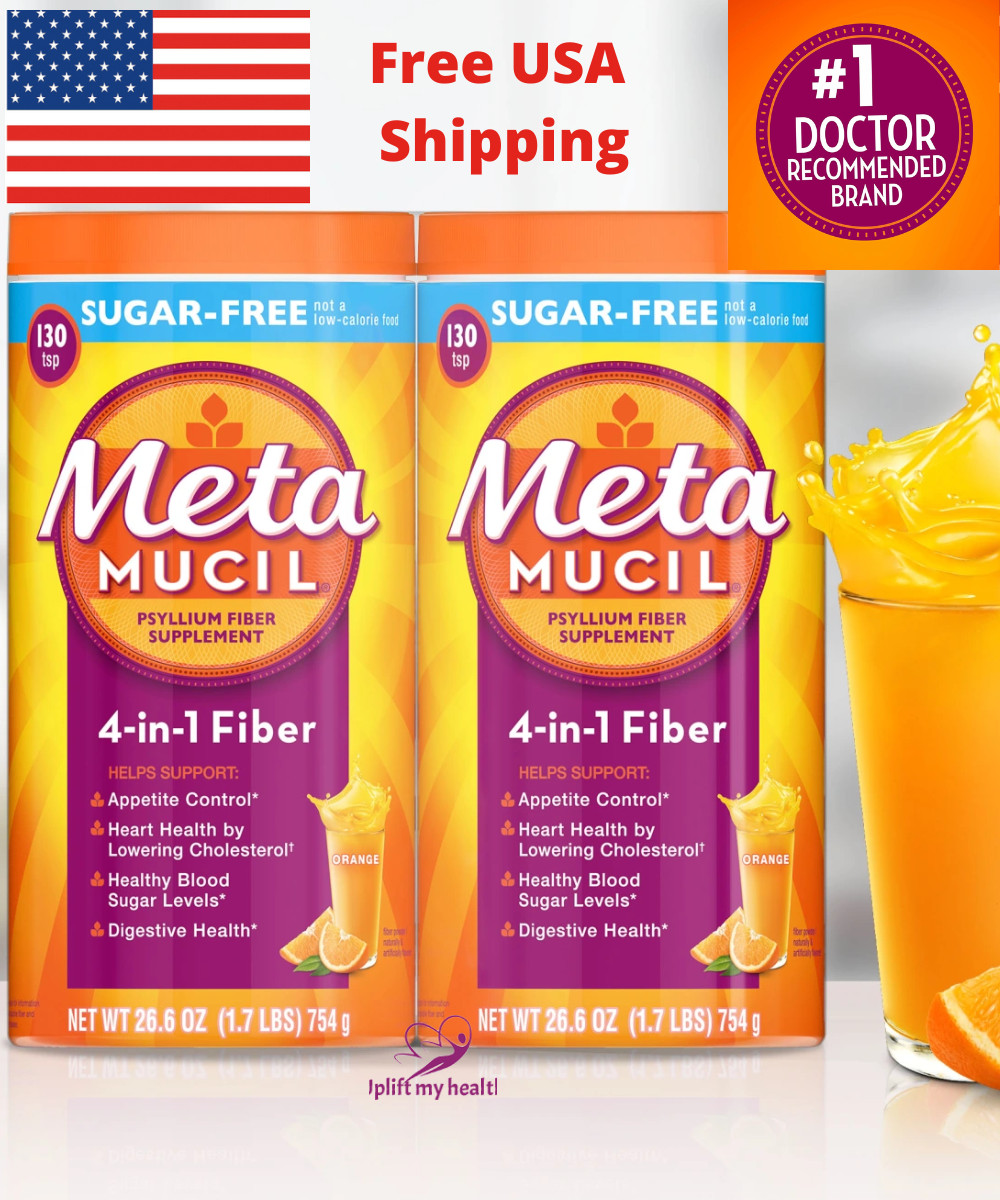 Fibra Metamucil MultiHealth, sin azúcar, 260 dosis ¡NUEVO! ¡Envío gratuito!