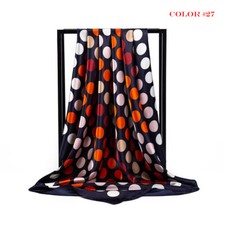 Women's Hijab Scarf Silk-Satin Square Head Shawl Scarfs 35" 35"