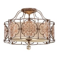 Deckenleuchte Wohnzimmerleuchte Lampe Stahl Glas Bronze D 54 Cm 3 Flammig