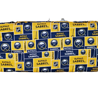 Buffalo Sabres ~ Block Pattern NHL Cotton Fabric 1/4 Yard 9  X 44  New