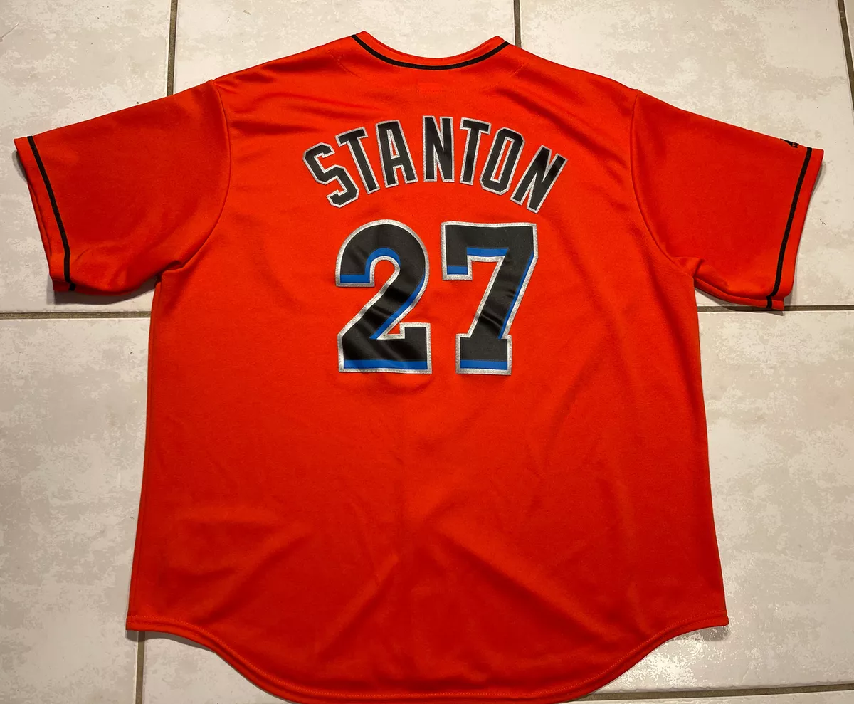 MAJESTIC Miami Marlins Giancarlo Stanton MLB ORANGE Jersey Men’s 2XL