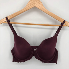 Aerie Bra Sunnie Full Coverage 34C Burgundy Maroon Floral Lace