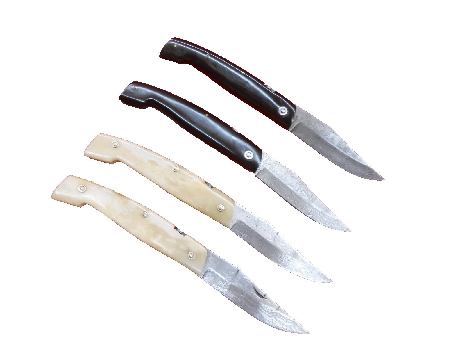 Damascus Steel Blade Collectible Vintage Pocketknives Folding Knives