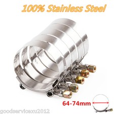 10 Pcs Chrome 2.5"(64-74mm) Car Automobile Turbo Pipe Hose Coupler Clamp T Bolt
