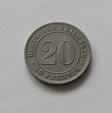 KAISERREICH: 20 Pfennig 1892 A, J. 14, fast stempelglanz