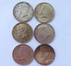 6 pcs 1964 90% Silver Kennedy Half Dollars $3 face value