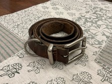 Vintage POLO RALPH LAUREN Brown Leather Belt 50 Long Made In USA