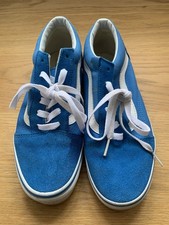 Size 5 Junior Old School VANS Blue/White Trainers Shoes