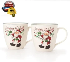 Winterberry Mug Porcelain Naughty and Nice (Set of 2), 20 Oz, Assorted -
